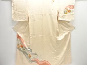 絞り道長取りに花模様訪問着
